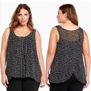 Torrid Arrow Print Tulip Split Back Tank Top Sz 4